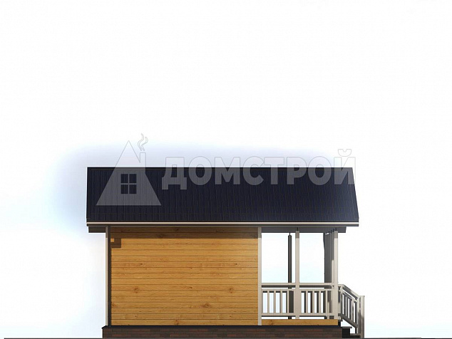 Одноэтажная баня из бруса 6х4 с террасой ББ026